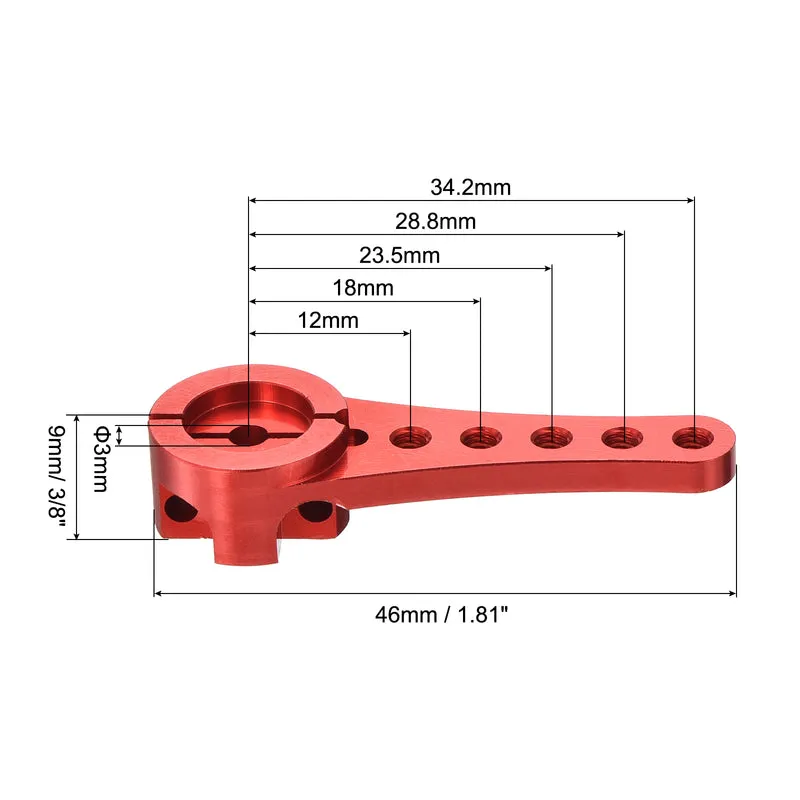4 Pcs Aluminum Servo Horn Long 25T Steering Arm 46mm Length Red