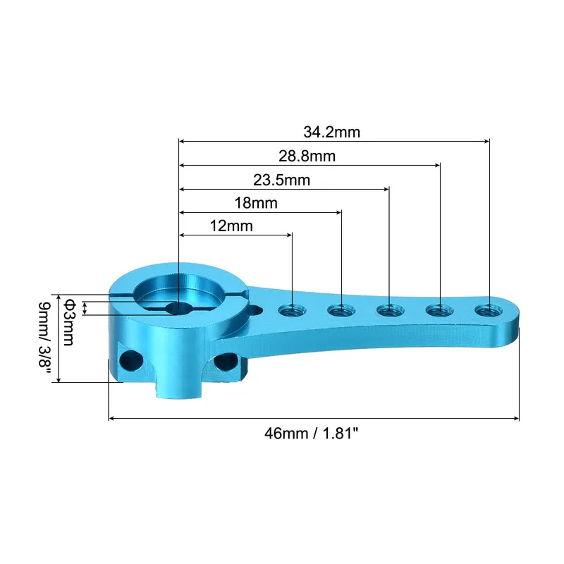 4 Pcs Aluminum Servo Horn Long 25T Steering Arm 46mm Length Pale Blue