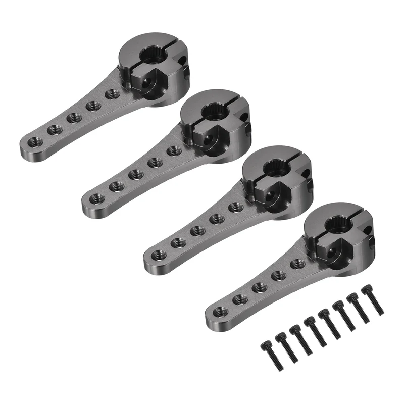 4 Pcs Aluminum Servo Horn Long 25T Steering Arm 46mm Length Titanium