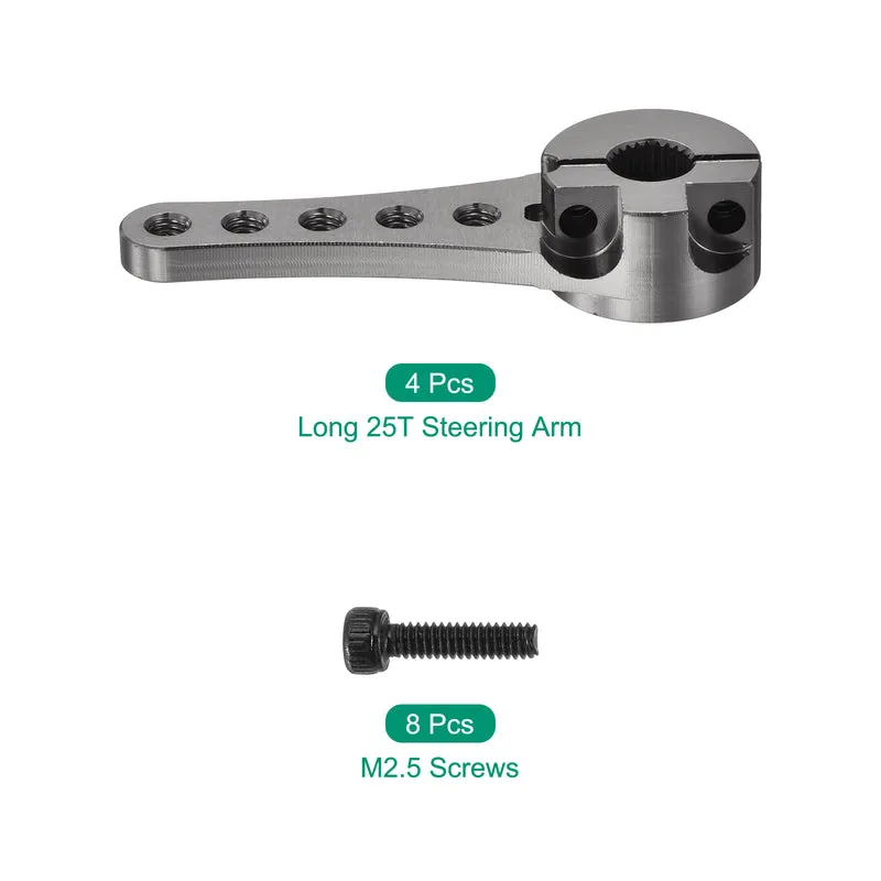 4 Pcs Aluminum Servo Horn Long 25T Steering Arm 46mm Length Titanium