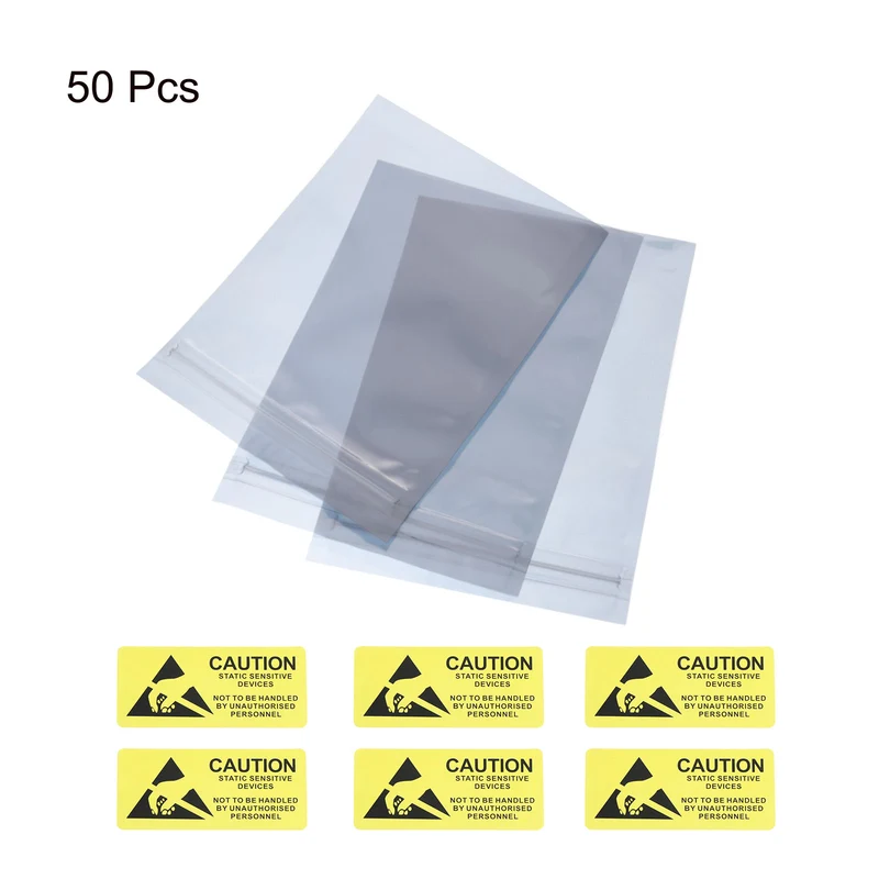 Anti Static Bag Shielding Bag 50pcs 4.3x7inch(11x18cm) Resealable with Labels