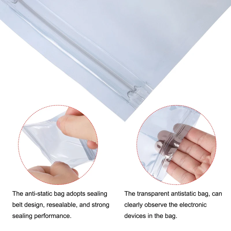 Anti Static Bag Shielding Bag 50pcs 4.3x7inch(11x18cm) Resealable with Labels
