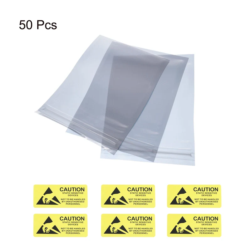 Anti Static Bag Shielding Bag 50pcs 4x6.3inch(10x16cm) Resealable with Labels