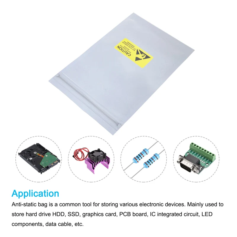 Anti Static Bag Shielding Bag 50pcs 4x6.3inch(10x16cm) Resealable with Labels