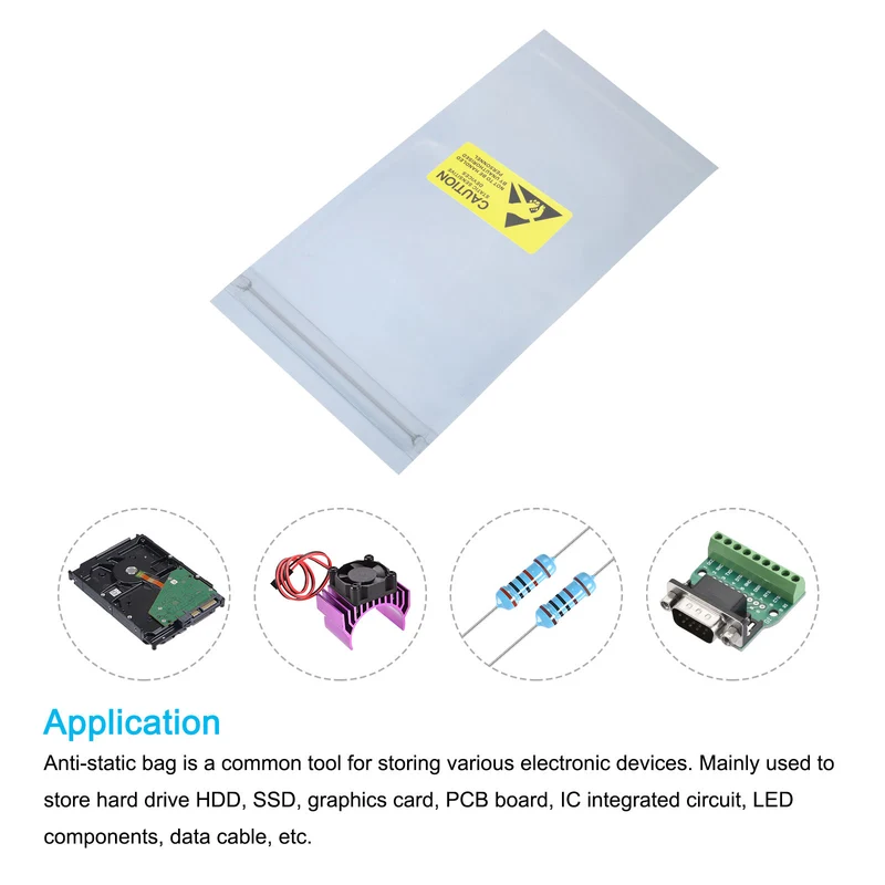 Anti Static Bag Shielding Bag 50pcs 3.5x7inch(9x18cm) Resealable with Labels