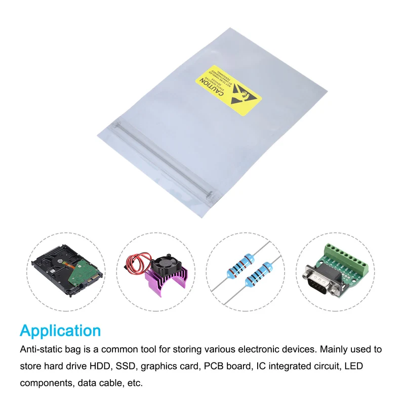 Anti Static Bag Shielding Bag 50pcs 3x5inch(8x13cm) Resealable with Labels