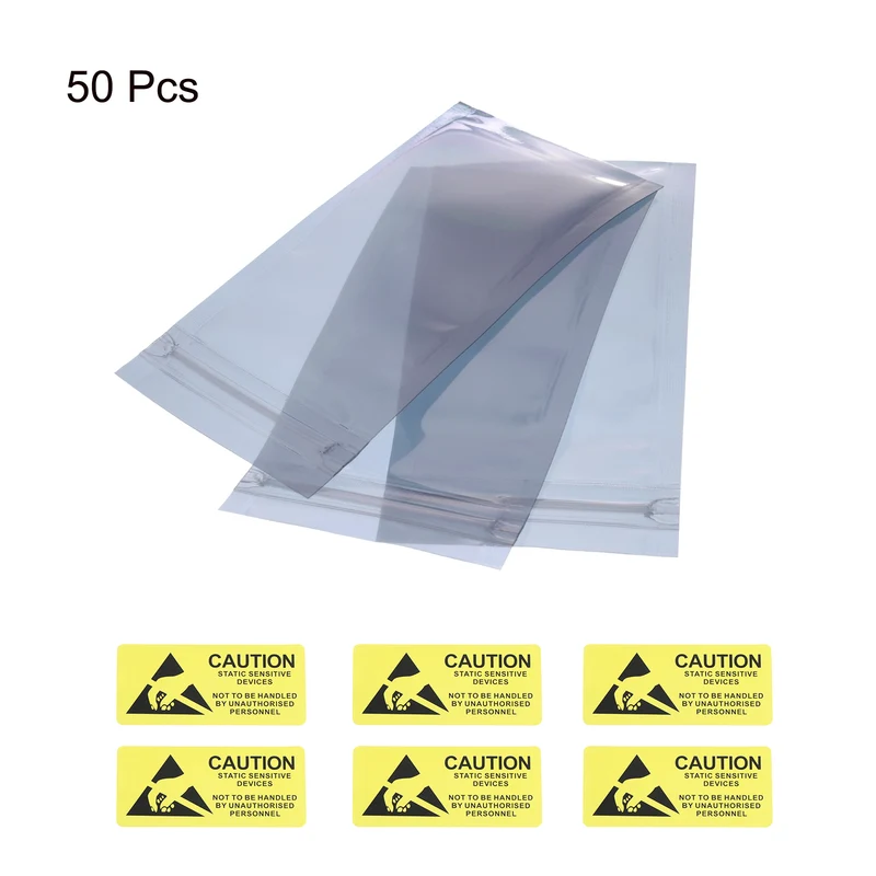 Anti Static Bag Shielding Bag 50pcs 2.4x4.7inch(6x12cm) Resealable with Labels