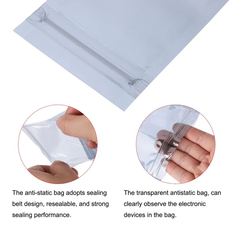 Anti Static Bag Shielding Bag 50pcs 2.4x4.7inch(6x12cm) Resealable with Labels