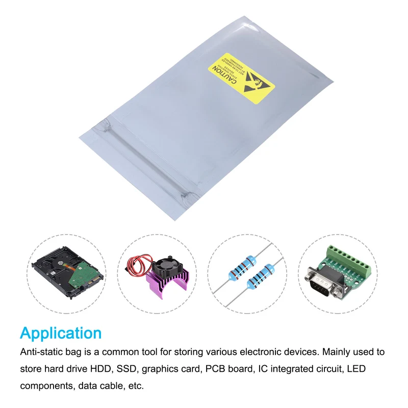 Anti Static Bag Shielding Bag 50pcs 2.4x4.7inch(6x12cm) Resealable with Labels