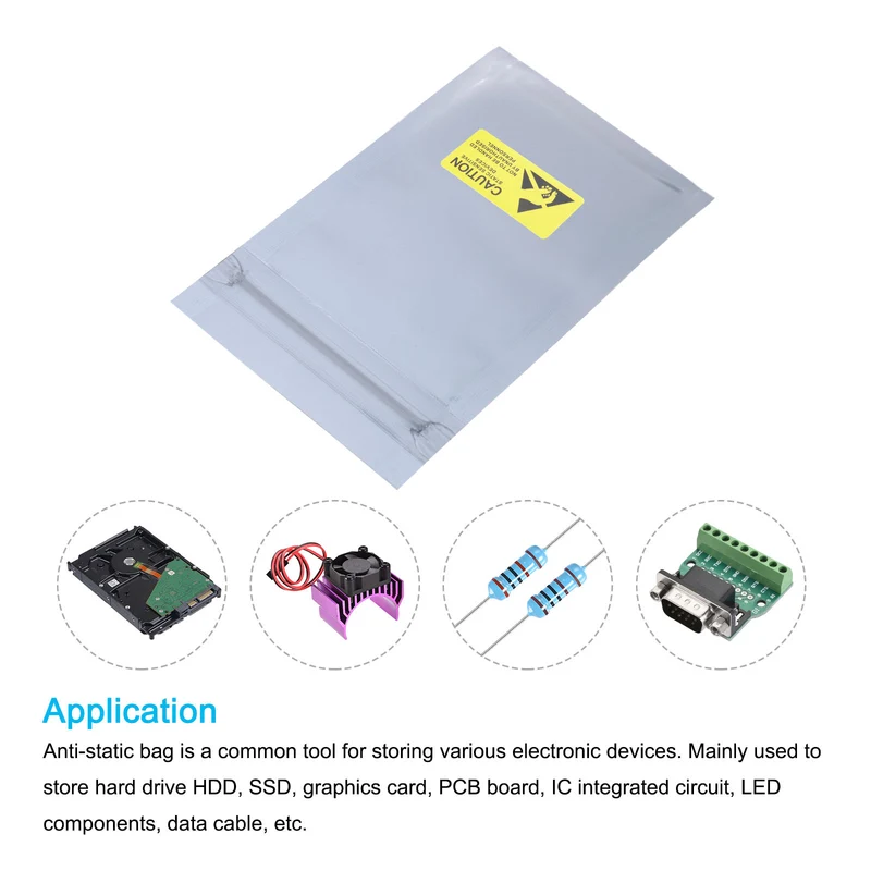 Anti Static Bag Shielding Bag 50pcs 2.4x3.5inch(6x9cm) Resealable with Labels