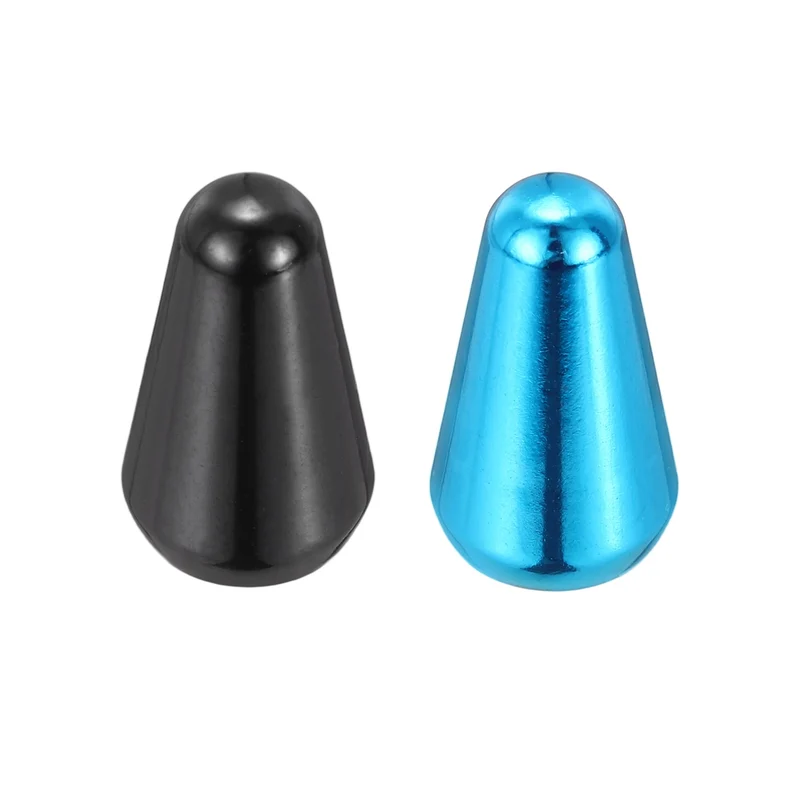 Guitar Toggle Switch Tip 3/5 Way Brass Cross Slot Black/Blue 2Pcs