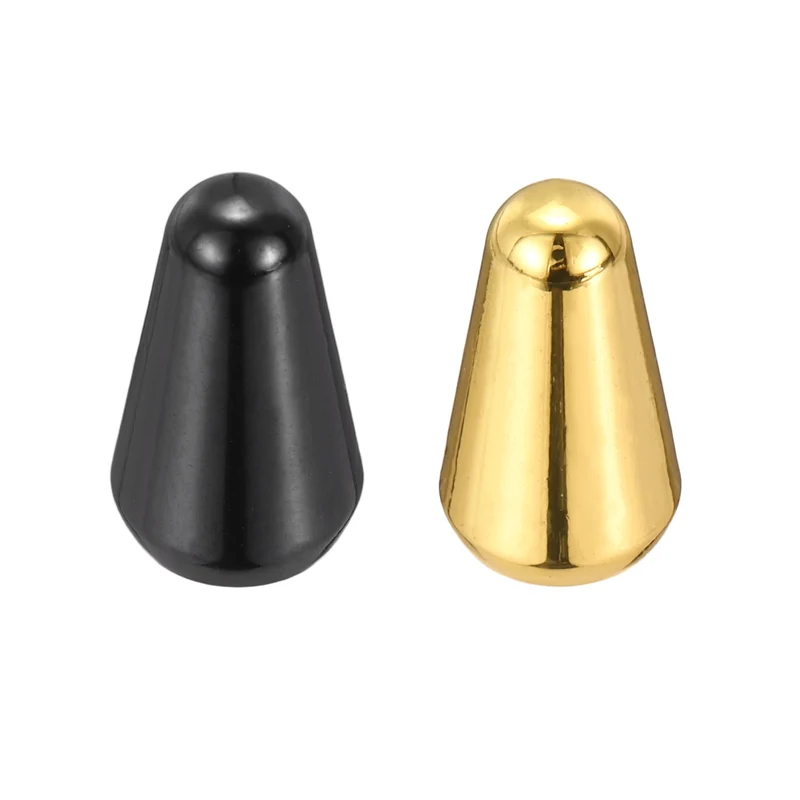 Guitar Toggle Switch Tip 3/5 Way Brass Cross Slot Black/Gold 2Pcs