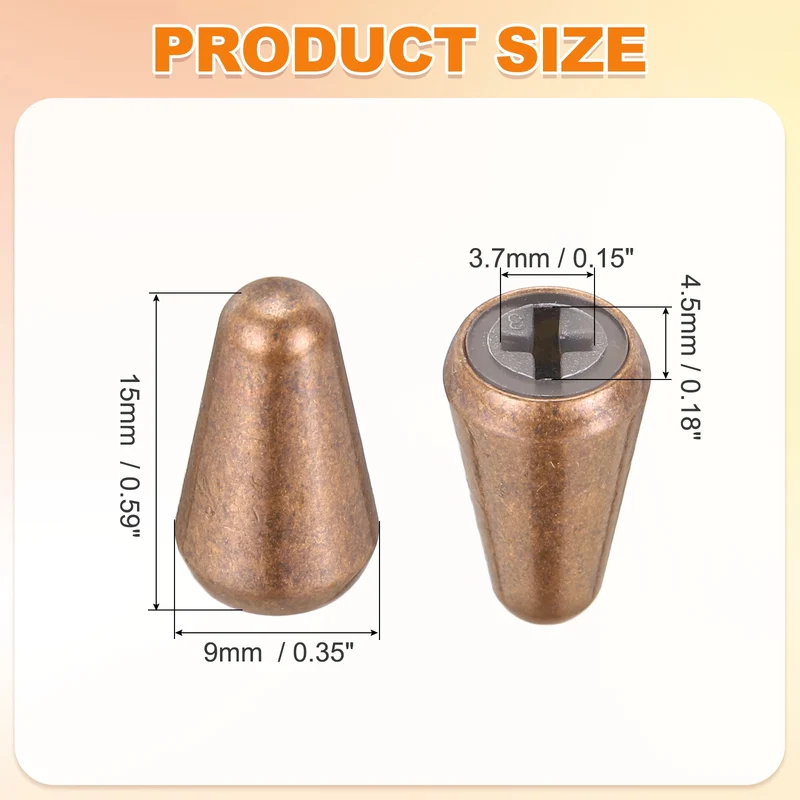 Guitar Toggle Switch Tip 3/5 Way Brass Cross Slot Red Copper