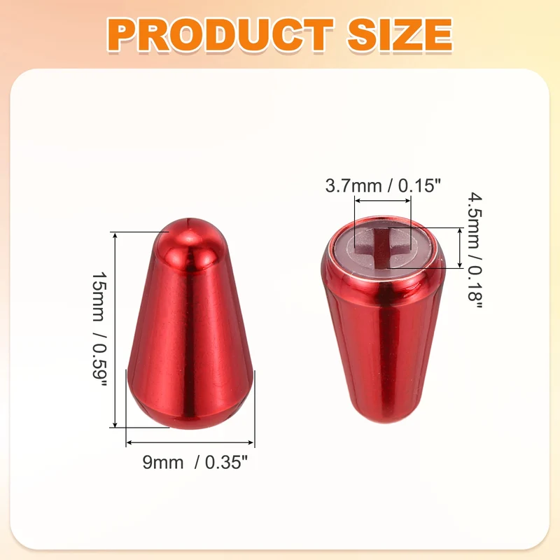 Guitar Toggle Switch Tip 3/5 Way Brass Cross Slot Red
