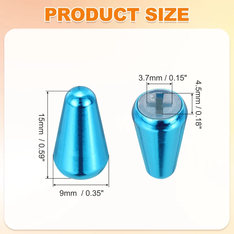 Guitar Toggle Switch Tip 3/5 Way Brass Cross Slot Blue