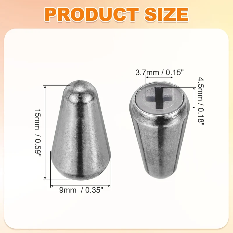 Guitar Toggle Switch Tip 3/5 Way Brass Cross Slot Matte Black