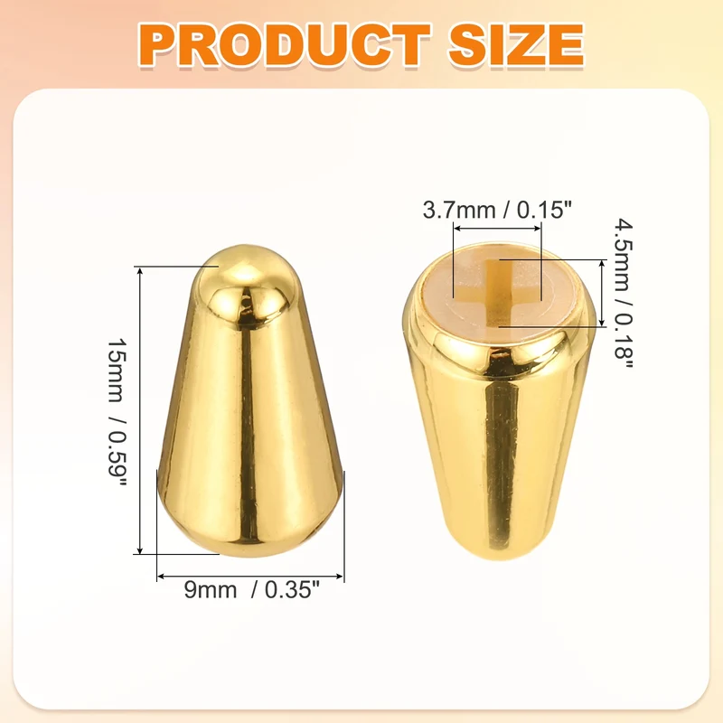 Guitar Toggle Switch Tip 3/5 Way Brass Cross Slot Gold