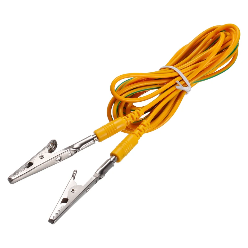 ESD Grounding Cable Cord with Alligator Clip 3.0m/118" Long Yellow Anti-Static Ground Wire Cable Clip for Eliminate Conductor Electrostatic
