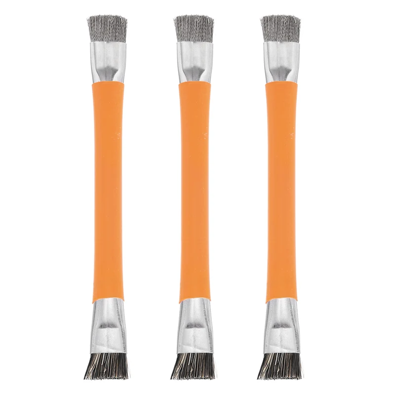3PCS Anti Static Brush, 147mm Dual Head Cleaning Brush for Small Spaces Orange