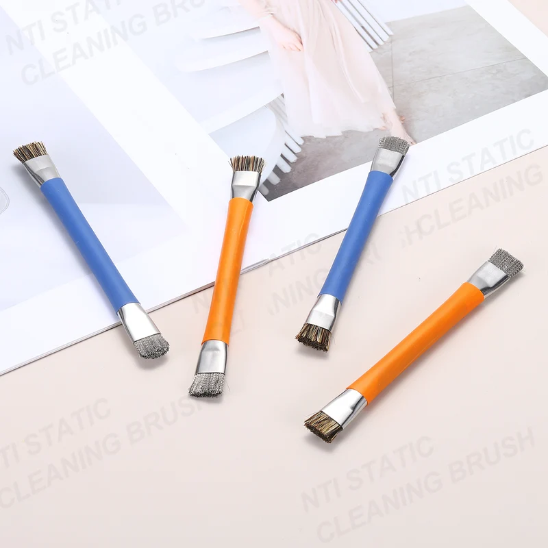 3PCS Anti Static Brush, 147mm Dual Head Cleaning Brush for Small Spaces Orange