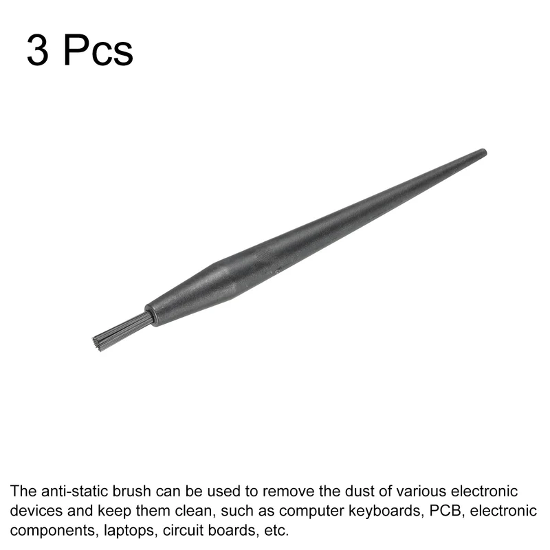 Anti Static ESD Brush Cleaning Keyboard Brush Nylon 3pcs for Computer Keyboard PCB Motherboards Laptop 0.5x145mm