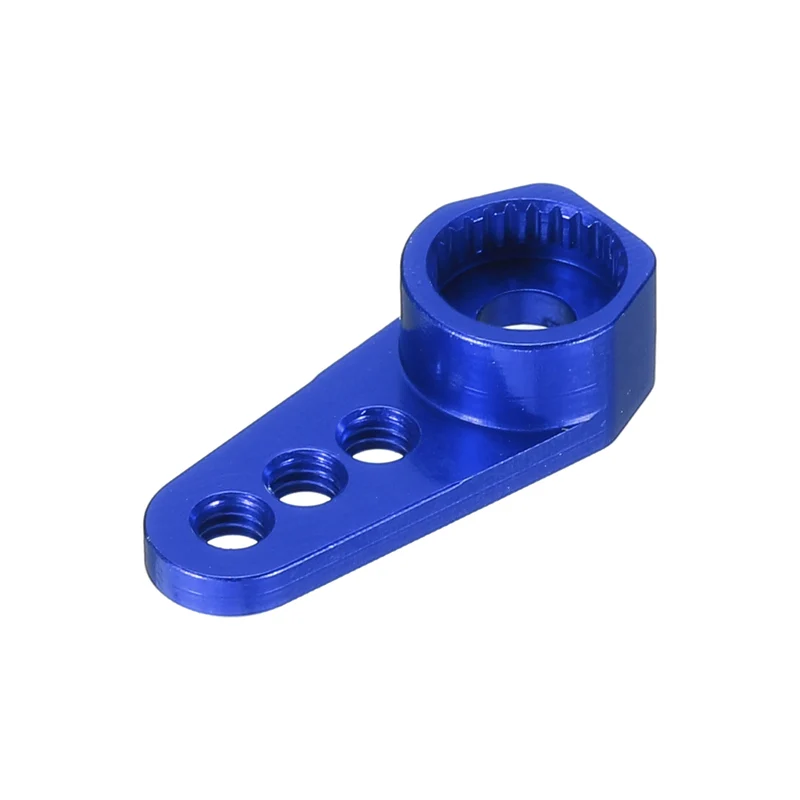 Aluminum Alloy 1/18 25T Steering Servo Arm Horn Black/Dark Blue for DIY, 2 Pcs