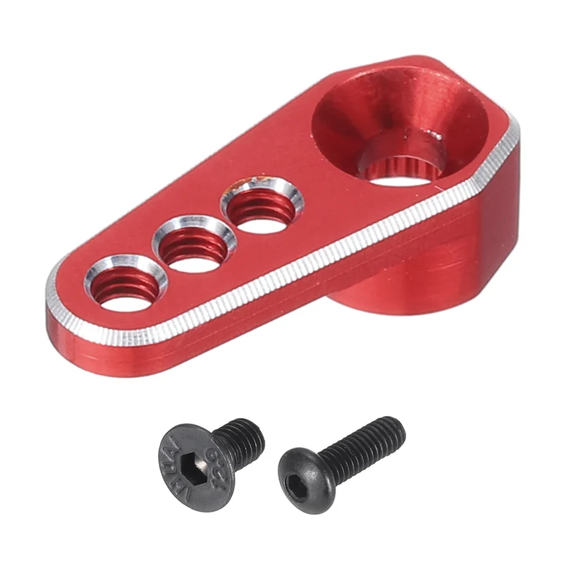 Aluminum Alloy 1/18 25T Steering Servo Arm Horn Red for DIY RC Car/Boat/Airplane Boat Accessories 1 Pcs