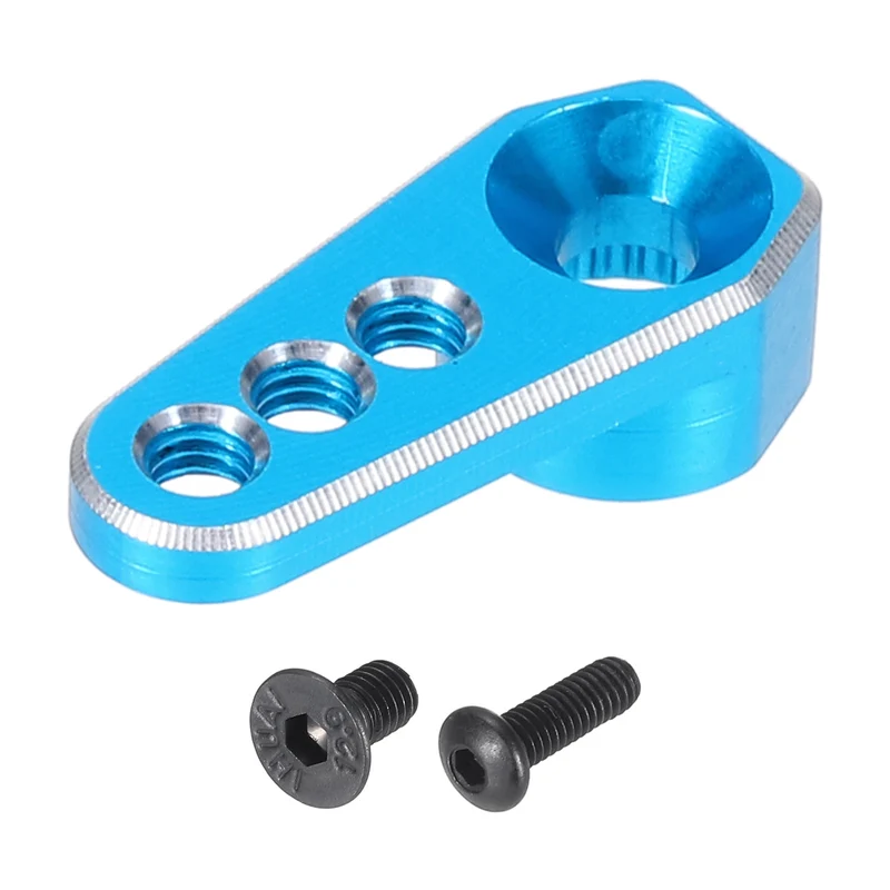 Aluminum Alloy 1/18 25T Steering Servo Arm Horn Sky Blue for DIY RC Car/Boat/Airplane Boat Accessories 1 Pcs