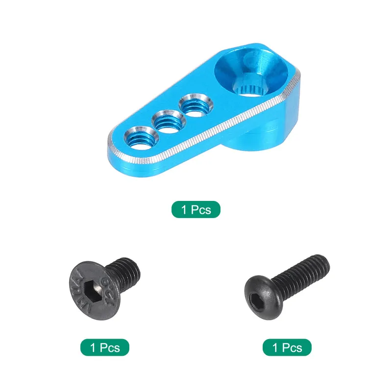 Aluminum Alloy 1/18 25T Steering Servo Arm Horn Sky Blue for DIY RC Car/Boat/Airplane Boat Accessories 1 Pcs