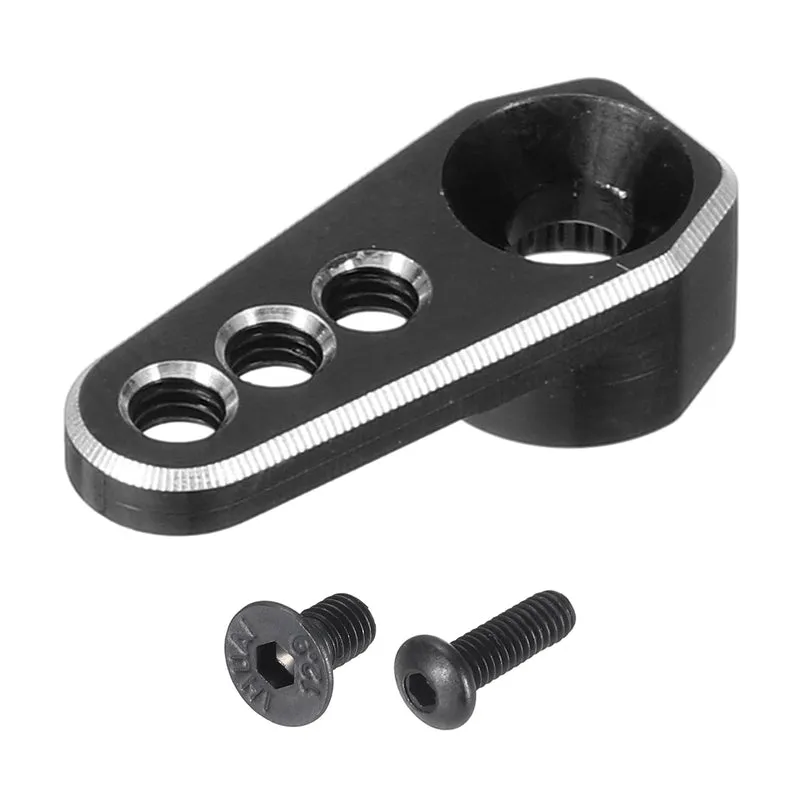 Aluminum Alloy 1/18 25T Steering Servo Arm Horn Black for RC Car 1 Pcs