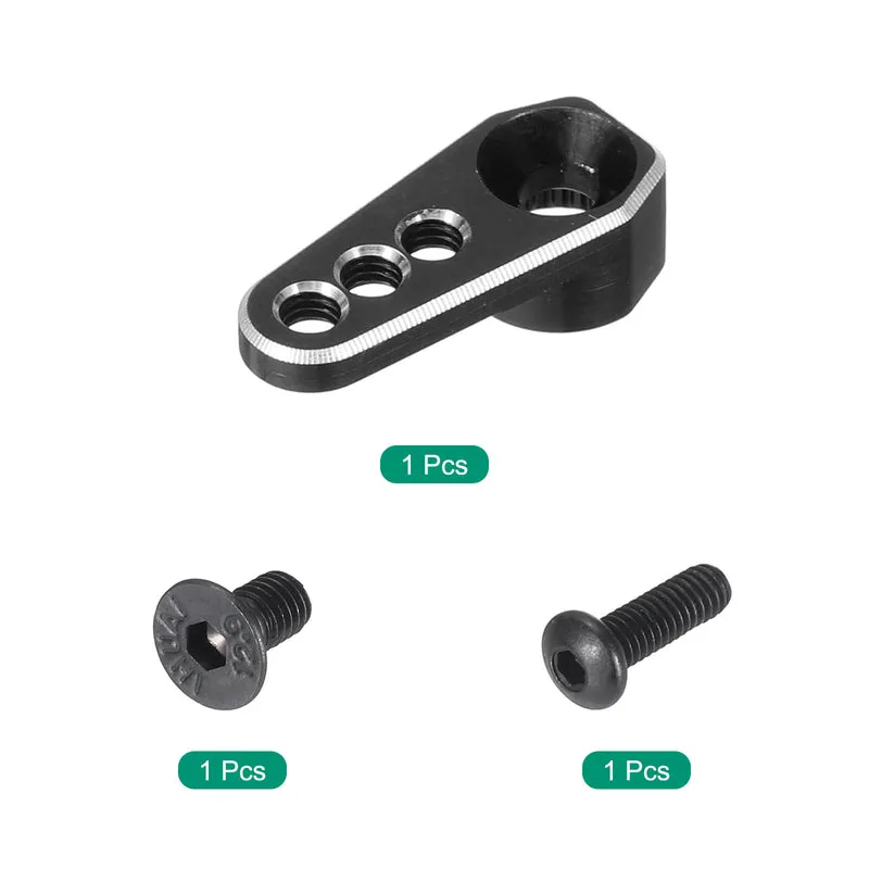 Aluminum Alloy 1/18 25T Steering Servo Arm Horn Black for RC Car 1 Pcs