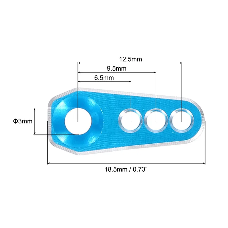 Aluminum Alloy 1/18 25T Steering Servo Arm Horn Sky Blue for DIY RC Car/Boat/Airplane Boat Accessories 2 Pcs