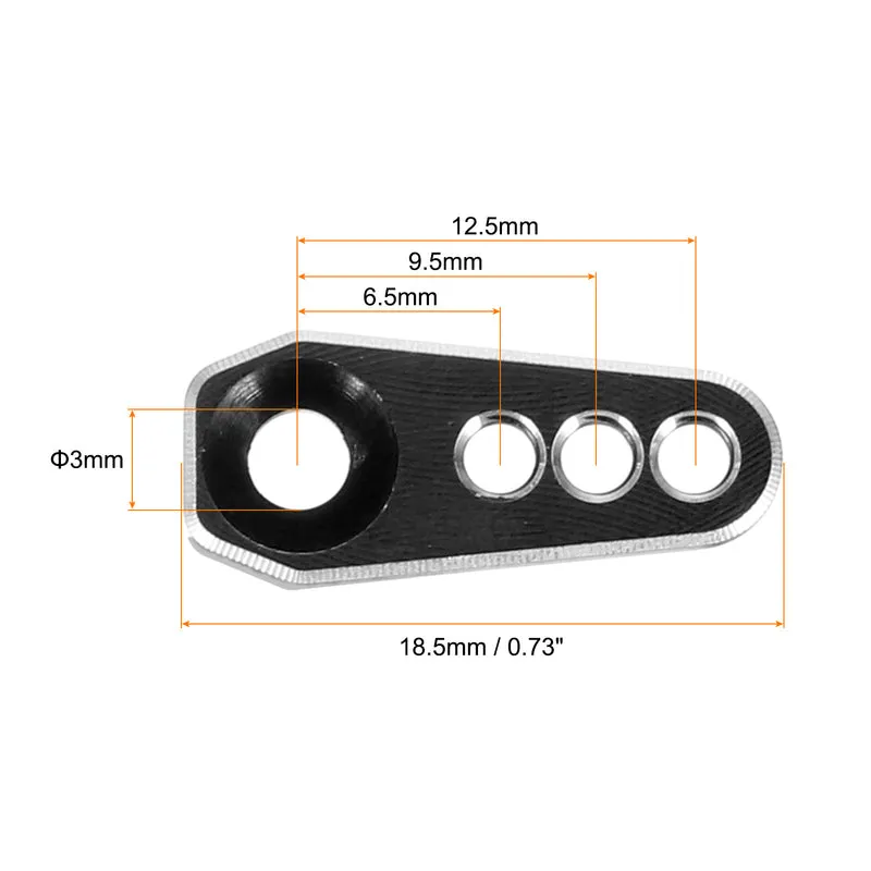 Aluminum Alloy 1/18 25T Steering Servo Arm Horn Black for DIY RC Car/Boat/Airplane Boat Accessories 2 Pcs