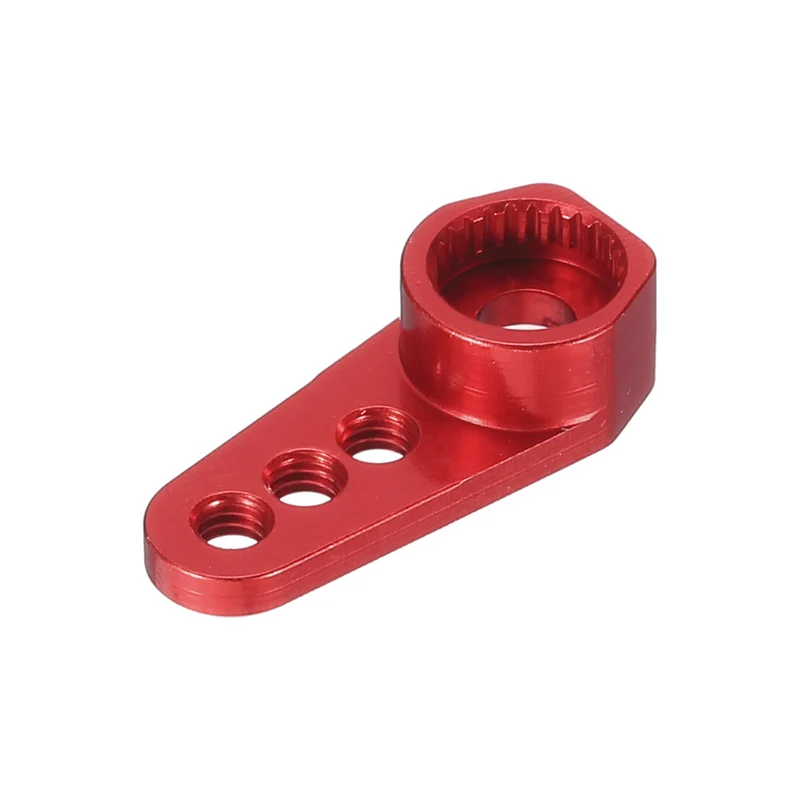 Aluminum Alloy 1/18 25T Steering Servo Arm Horn Red for DIY RC Car/Boat/Airplane Boat Accessories 2 Pcs