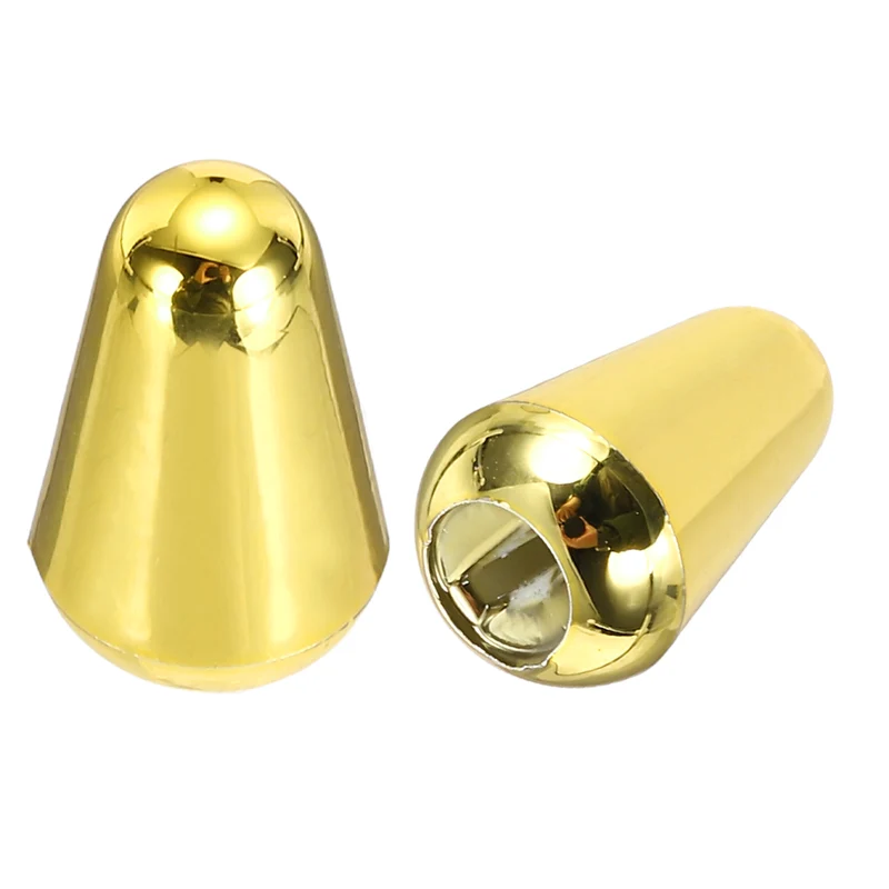 2Pcs 3/5 Way Guitar Toggle Switch Tip, Plastic Slotted 3.7mm/0.15", Gold