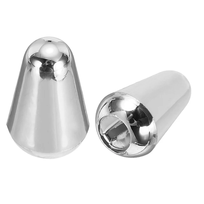 2Pcs 3/5 Way Guitar Toggle Switch Tip, Plastic Slotted 3.7mm/0.15", Silver