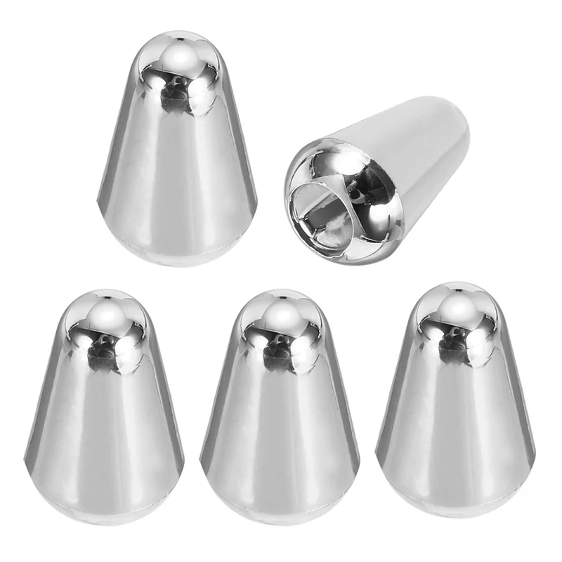 5Pcs 3/5 Way Guitar Toggle Switch Tip, Plastic Slotted 3.7mm/0.15", Silver