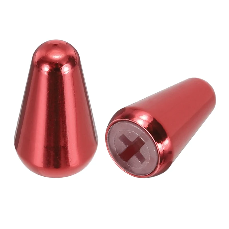 2Pcs Guitar 3/5 Way Pickup Switch Tip Cross-Slot for LP Guitar, Dark Red