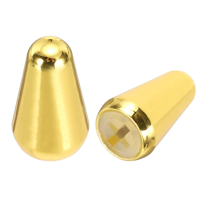 2Pcs Guitar 3/5 Way Pickup Switch Tip Cross-Slot for LP Guitar, Gold