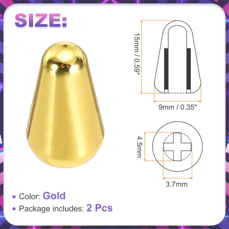 2Pcs Guitar 3/5 Way Pickup Switch Tip Cross-Slot for LP Guitar, Gold