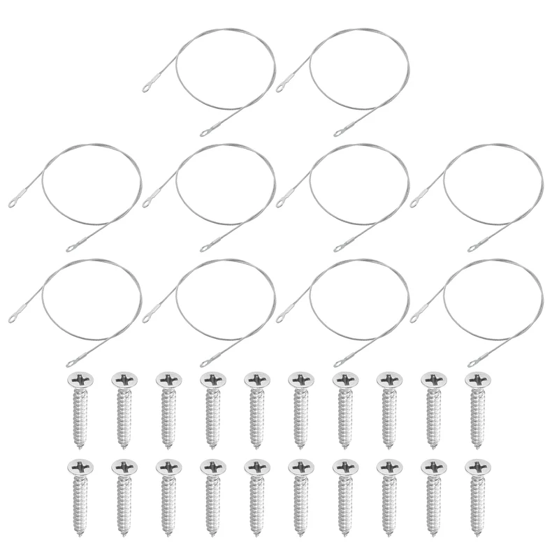 10Pcs Lanyard Cable, 50cm x 1.5mm 304 Stainless Steel Wire Rope Lanyard