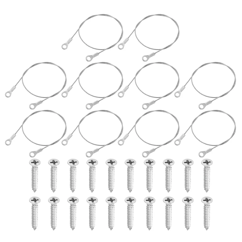 10Pcs Lanyard Cable, 40cm x 1.5mm 304 Stainless Steel Wire Rope Lanyard