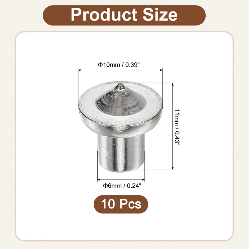 10Pcs Solid Dowel and Tenon Center Transfer Plugs, 6mm Doweling Centering Pin