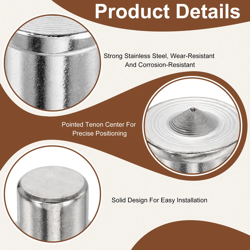 10Pcs Solid Dowel and Tenon Center Transfer Plugs, 10mm Doweling Centering Pin