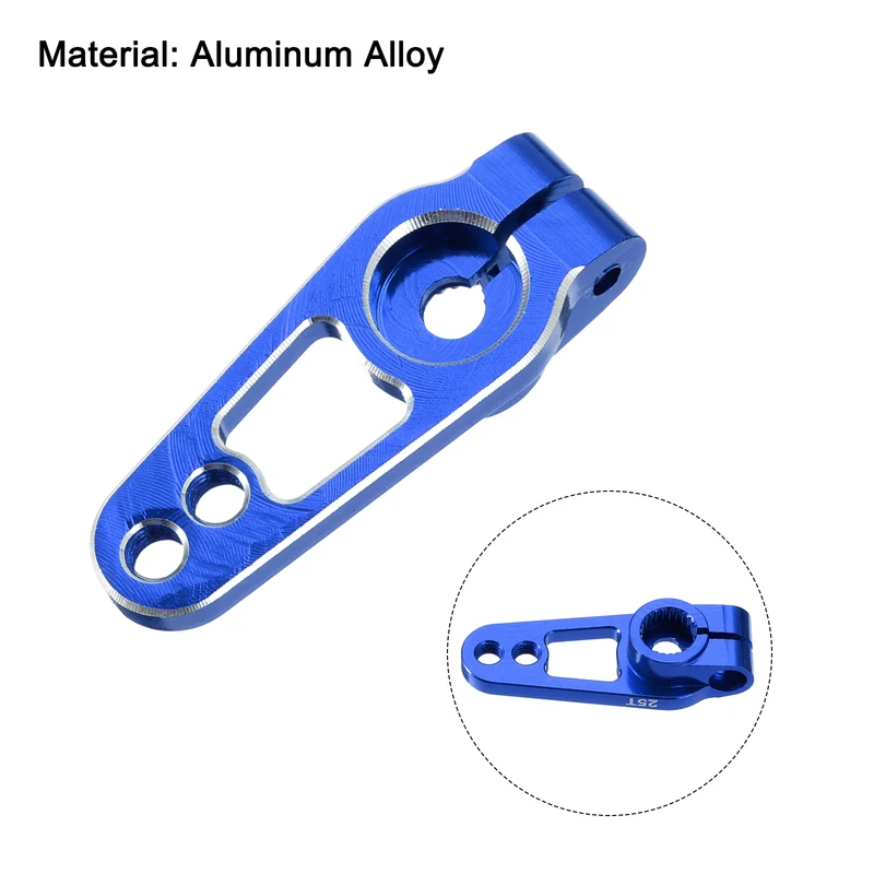 Aluminum Alloy 25T Steering Servo Single Sided Blue Arm Horn for RC Car 4 Pcs