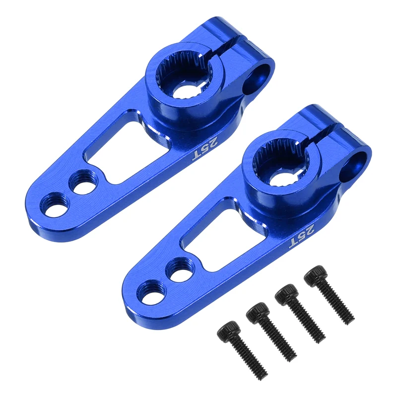 Aluminum Alloy 25T Steering Servo Single Sided Blue Arm Horn for RC Car 2 Pcs