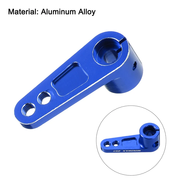 Aluminum Alloy 25T Steering Servo Arm Horn Dark Blue for 1/8 1/10 RC Car/Boat/Airplane Boat Accessories 4 Pcs