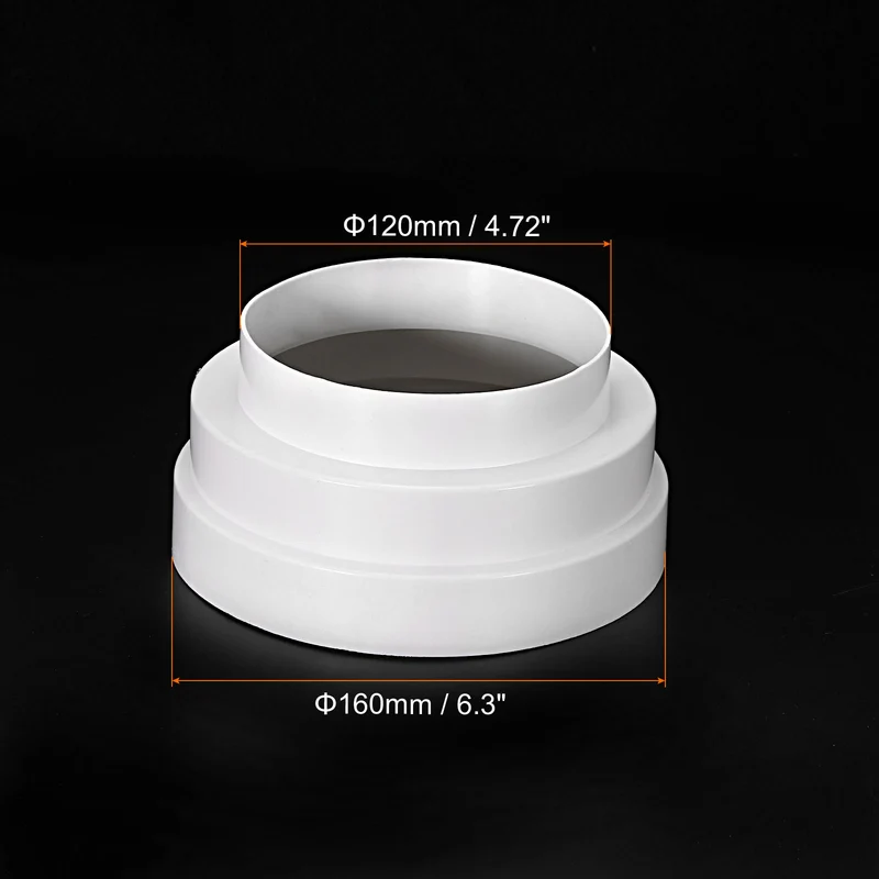Duct Inline Reducer 4.72-6.3" Plastic Duct Adapter Increaser Connector