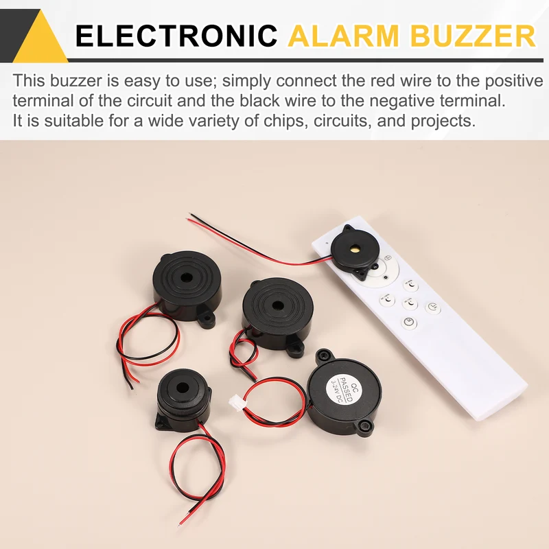 Active Buzzer DC 3-24V 150mm Wired Terminal Active Piezo Electronic Buzzer Alarm