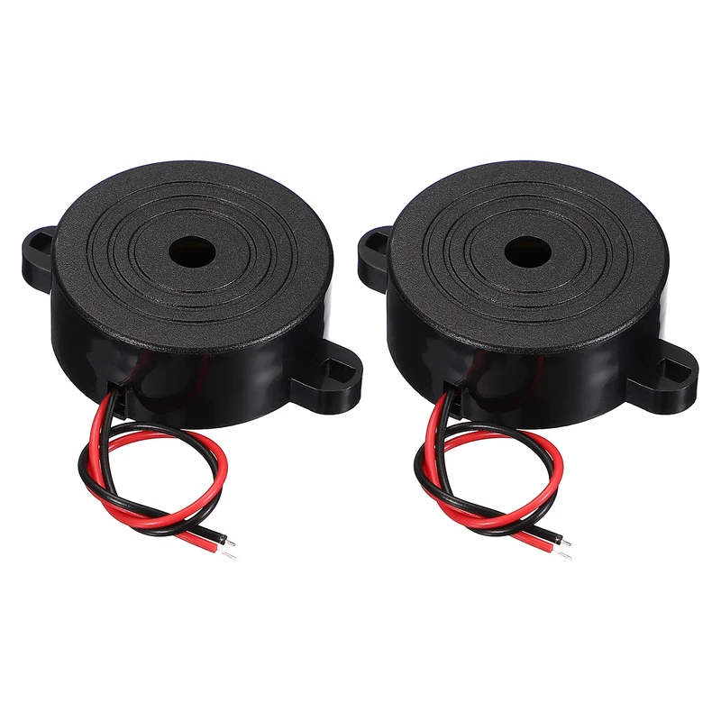2Pcs Active Buzzer DC 3-24V 100mm Wired Active Piezo Electronic Buzzer Alarm